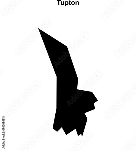 Tupton (England) blank outline map