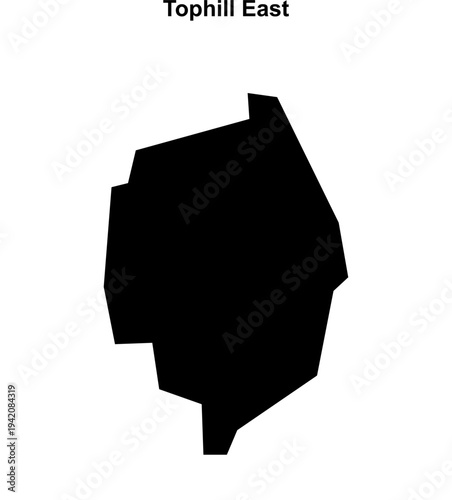 Tophill East (England) blank outline map