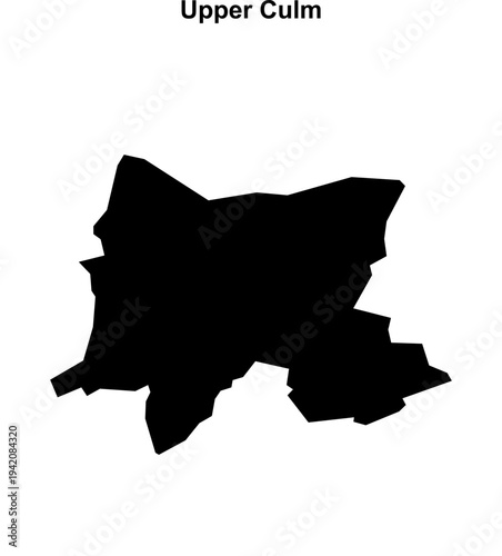 Upper Culm (England) blank outline map