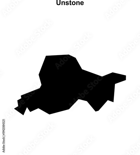 Unstone (England) blank outline map