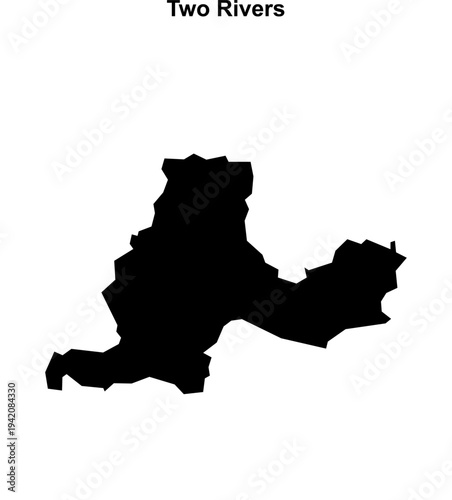 Two Rivers (England) blank outline map
