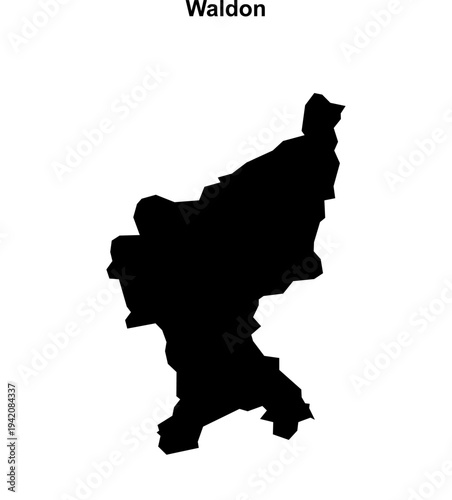 Waldon (England) blank outline map