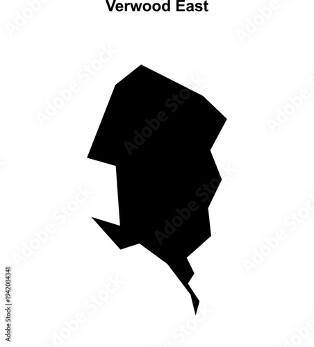 Verwood East (England) blank outline map