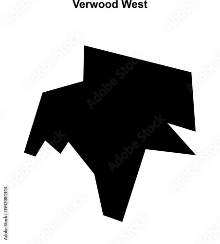 Verwood West (England) blank outline map