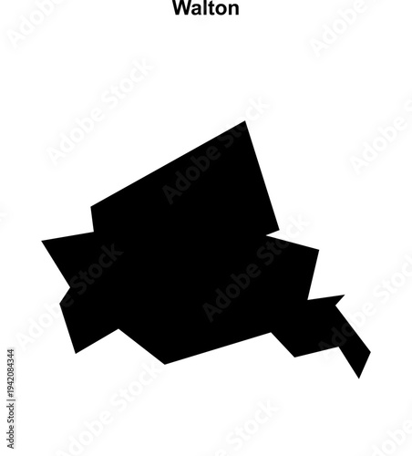 Walton (England) blank outline map