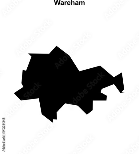 Wareham (England) blank outline map