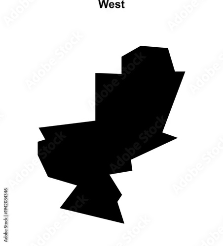 West (England) blank outline map