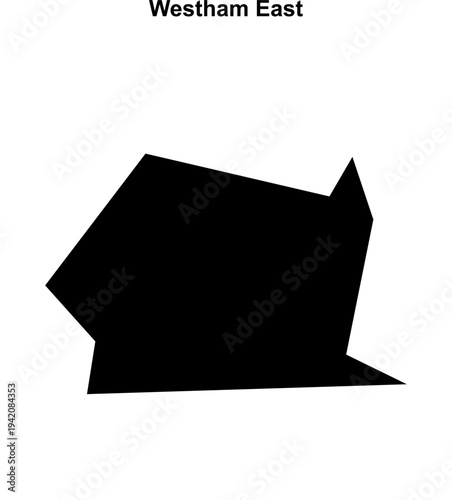 Westham East (England) blank outline map