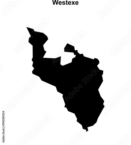 Westexe (England) blank outline map