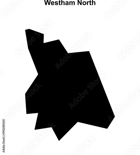 Westham North (England) blank outline map