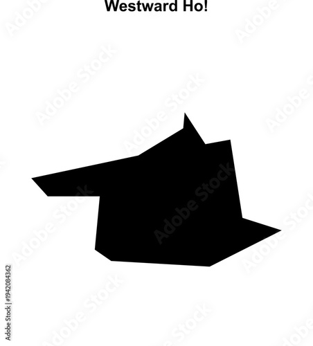 Westward Ho! (England) blank outline map