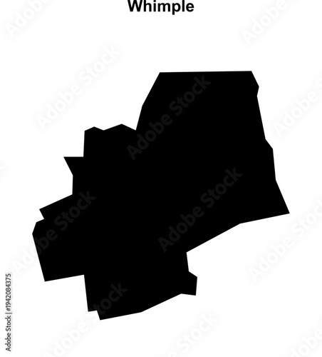 Whimple (England) blank outline map