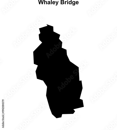 Whaley Bridge (England) blank outline map