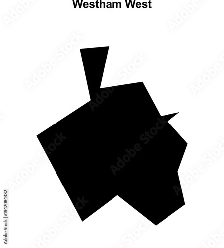 Westham West (England) blank outline map