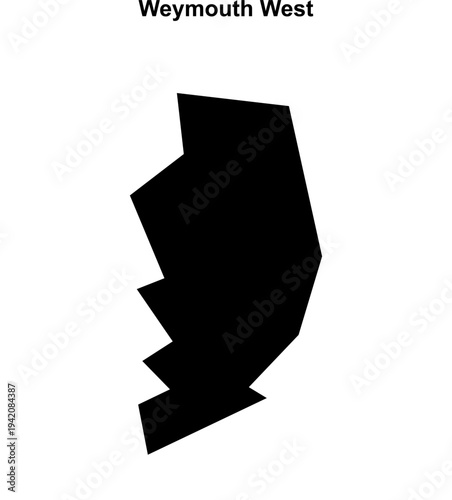 Weymouth West (England) blank outline map