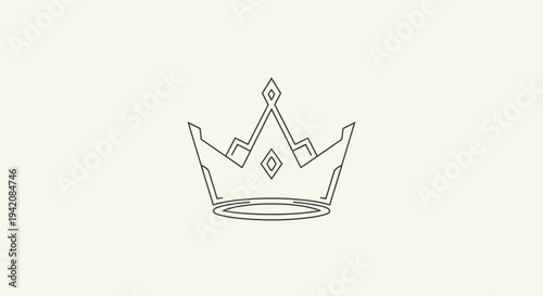 An elegant golden crown icon isolated on a white background features a nautical pirate ship design with a wooden sailboat sailing over a blue summer sea wave