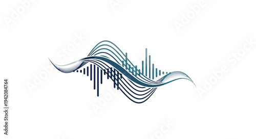 Abstract vector illustration of a majestic eagle silhouette and music notes blending into a nature pattern with fish, sea animals, and leaves for a creative tattoo icon design