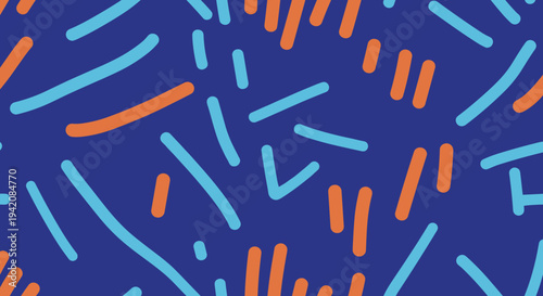 Colorful abstract geometric pattern in blue and orange tones  