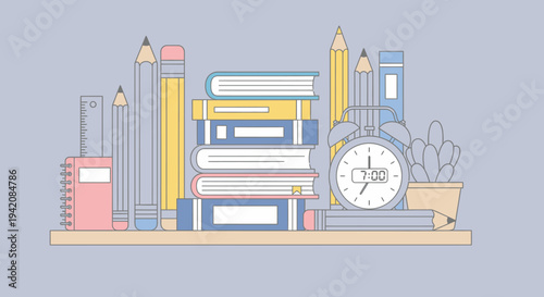 Modern vector illustration of a city building apartment interior featuring a pink living room with a sofa, lamp, and window design