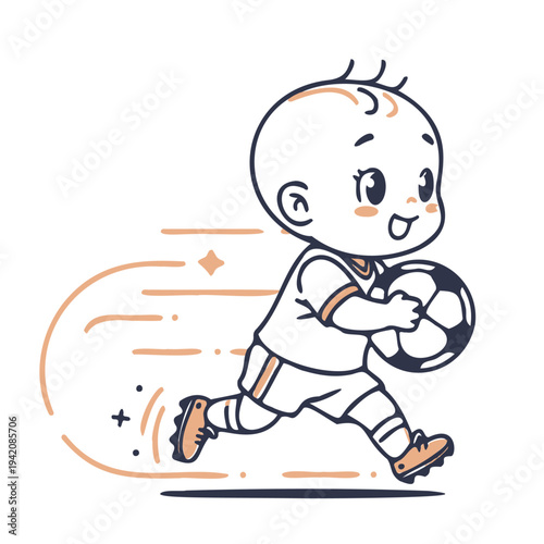 cute little kid playing with soccer ball vector design, sport, vector, player, ball, football, soccer, athlete, illustration, cartoon, game, running, sports, baseball, action, people, team, silhouette