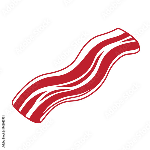 Crispy delicious pork bacon strip on white background for food design  tasty meal concept
