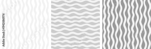 hand drawn wavy lines seamless pattern collection with grey monochrome strokes for minimalist background and modern textile