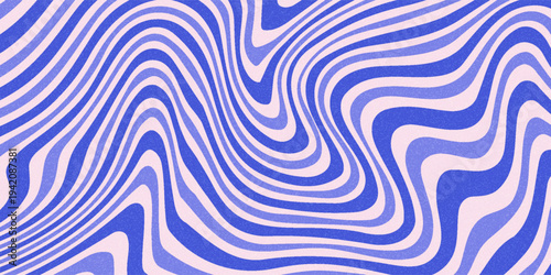 Abstract background pattern with colorful waves. Psychedelic groovy trippy y2k retro seamless pattern in blue and pink colors. Wavy and swirled brush strokes liquid background for packaging design