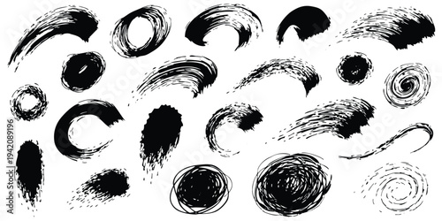 Scribble doodle elements for poster, social media. Handwritten love, mad, irritation, anger doodles. Rough emotional hand drawn