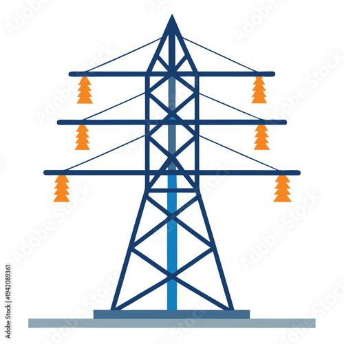 Industrial electricity transmission tower providing power supply and energy distribution infrastructure