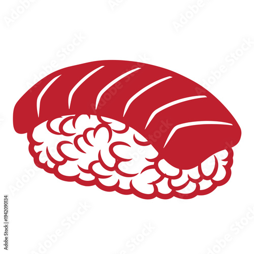 sushi piece of nigiri with raw fish on top of rice  japanese food