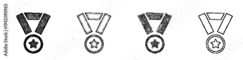Sketch medal icon design set