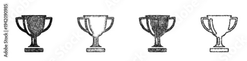 Sketch trophy icon design set