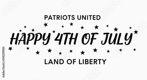 Happy 4th of July patriotic text banner vector