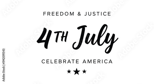 4th of July celebration typography vector