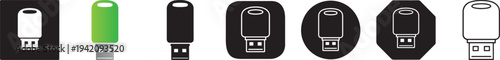 Flash drive education doodle icon.