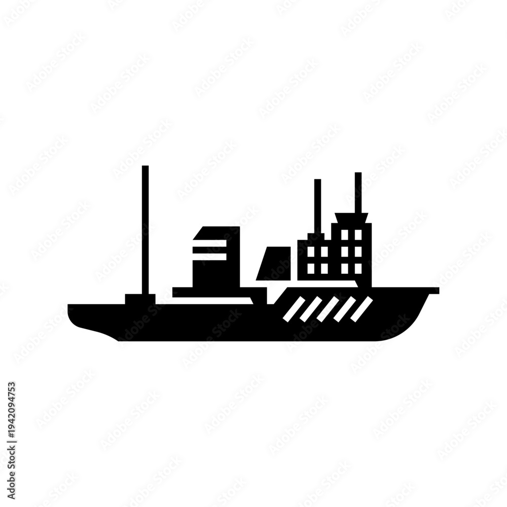 Obraz premium Vessel glyph icon. ship solid illustration.