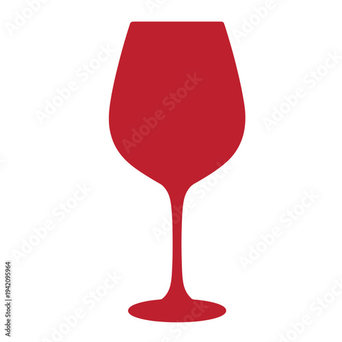 red wine glass icon simple shape isolated on white background