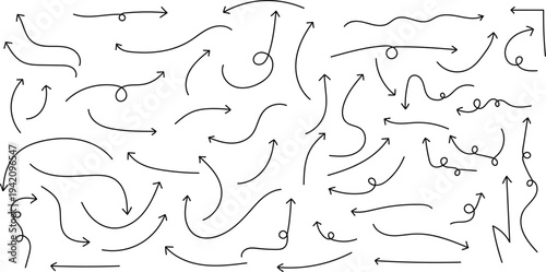 Vector arrow lines and directional symbols for graphic design and illustration