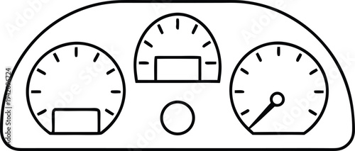 dashboard line art vector illustration on transparent background