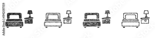 Sketch single room icon design set