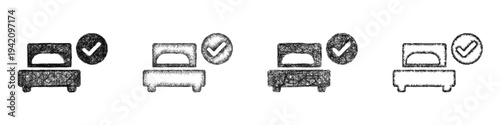 Sketch booking icon design set