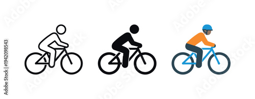 Urban commute context displayed as a roadway lane marking icon for two-wheeled transport, identical geometry arranged