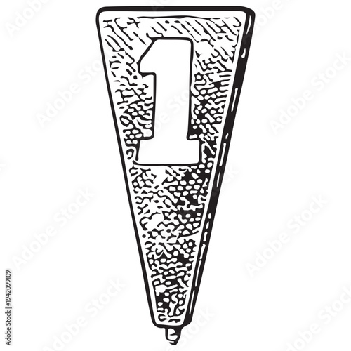 American Football First Down Marker Illustration – Vintage Gridiron Sideline Field Equipment