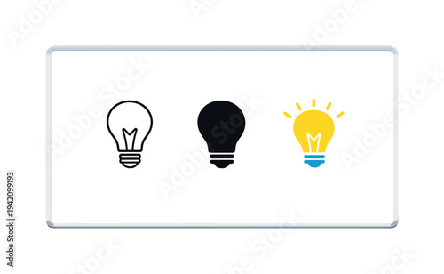 Organized session outcome represented by a rectangular whiteboard panel with rounded corners and slim frame shown straight on,