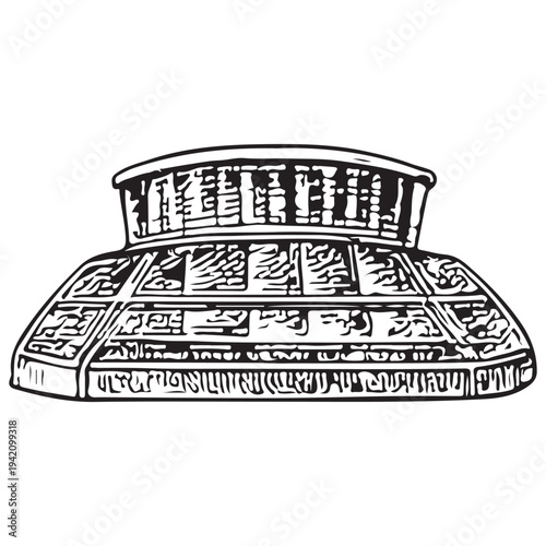 American Football Stadium Illustration – Vintage Gridiron Arena Architecture