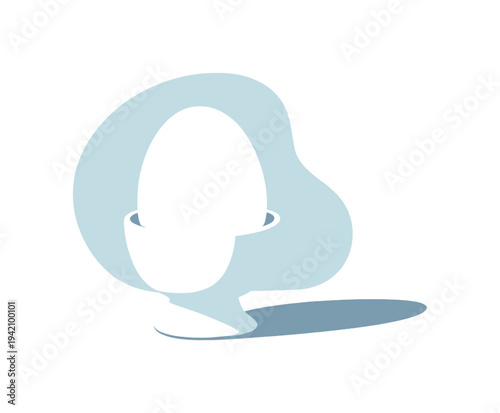 Compact egg silhouette in cup shown in macro close-up perspective focusing on smooth curves and minimal base, positioned in the