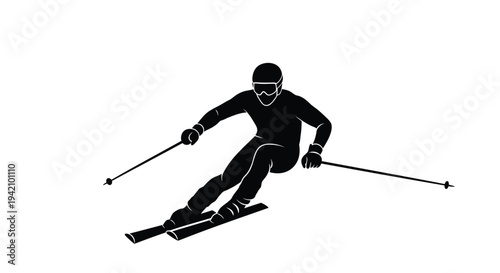Vector illustration of a skier in motion