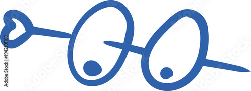 Olives on a skewer hand drawn