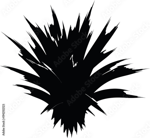 Sharp abstract black ink blast explosion shape