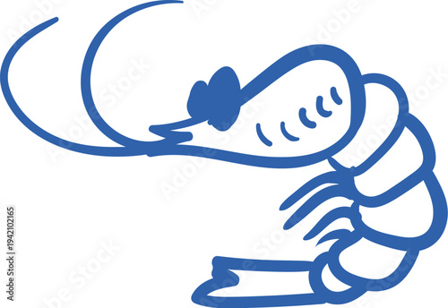 Shrimp Emblem Linework